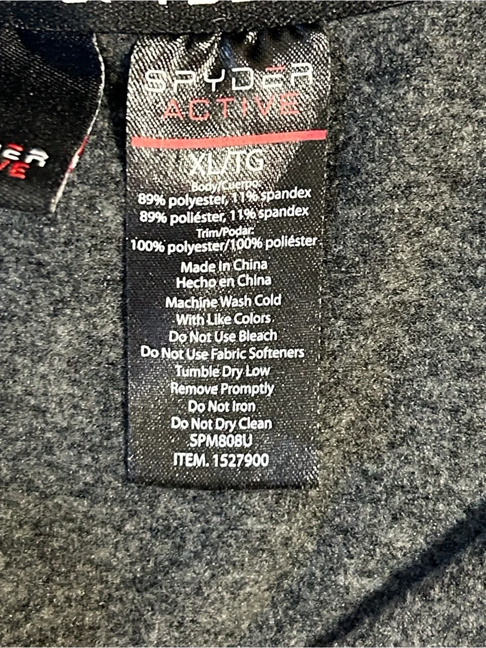 Spyder Active Men's Performance Long Sleeve ¼ Zip Pullover Sweater Size XLarge